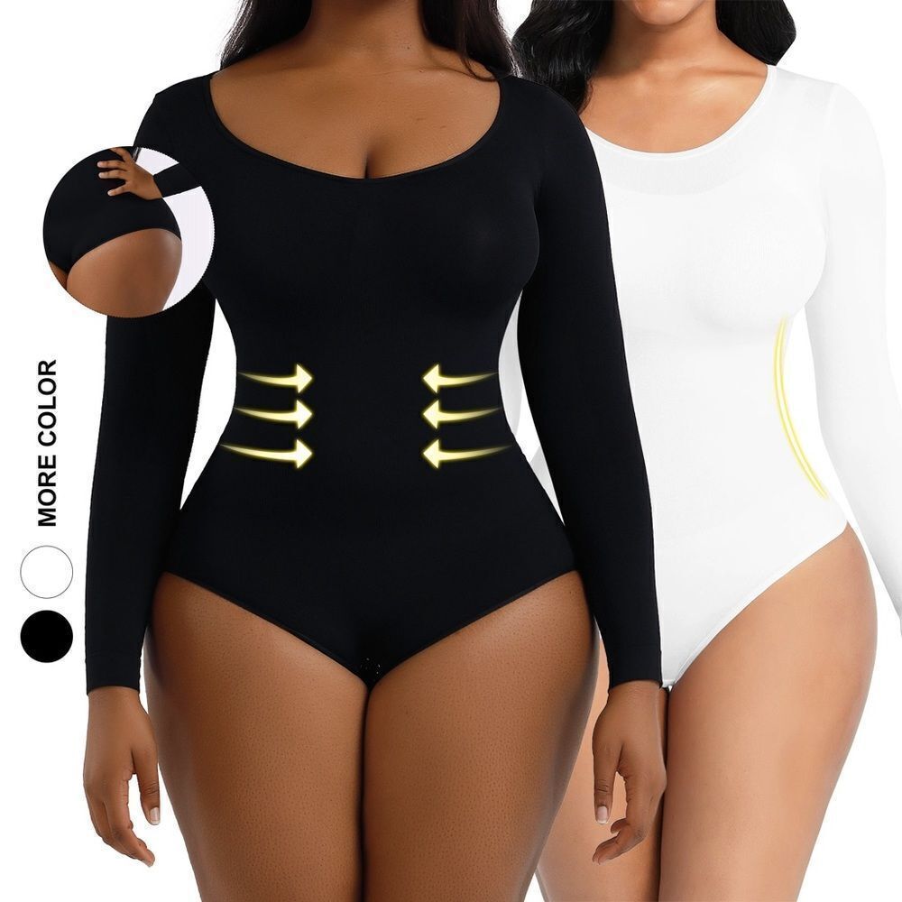 Long Sleeve Tummy Control Bodysuit - Various Sizes